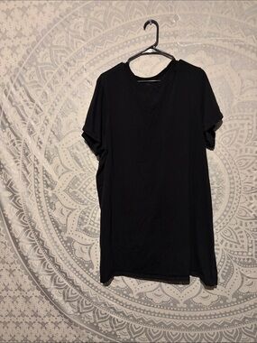 Old Navy Black 100% Cotton Short Sleeve Swing T-Shirt Dress Plus Size 2X